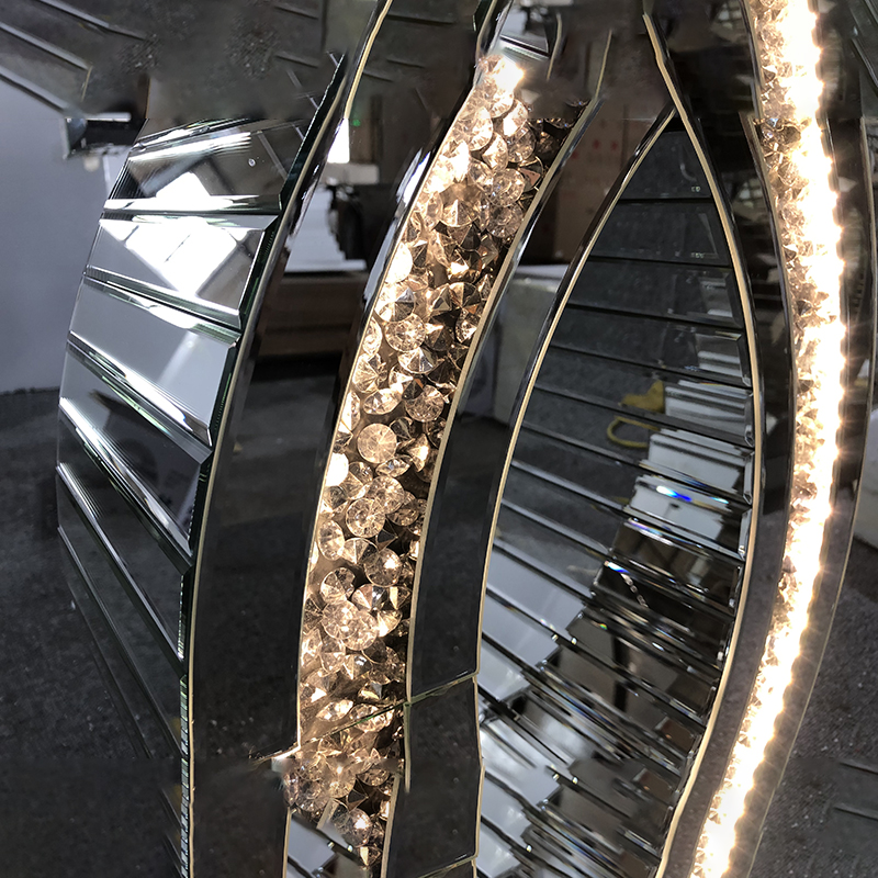 Großhandels-WXF-291 Moderner gespiegelter Luxus-Konsolentisch LED-Silber-Kristalldiamant-Glaskonsolentisch