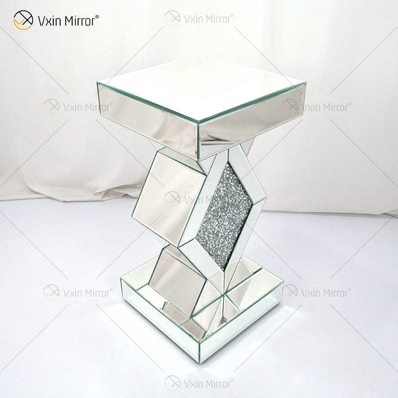 Günstiges neues Design Vxin WXF-115-1 Home Decor Crushed Diamond Beistelltisch Silber Spiegel Möbel Beistelltisch
