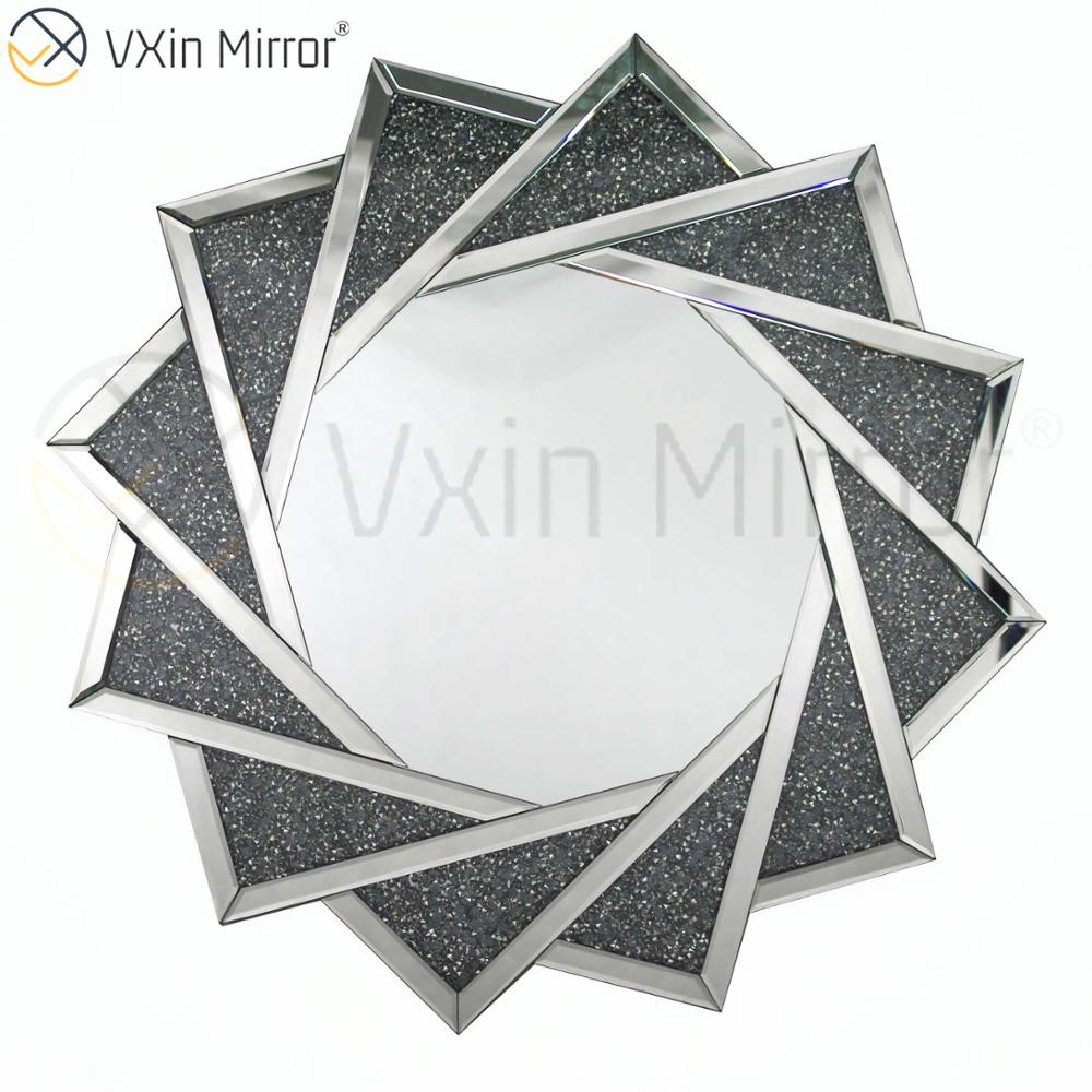 Heißer Verkauf VXin WXM-1779 Moderne Kristall Silber Crushed Diamond Wandbehang Spiegel