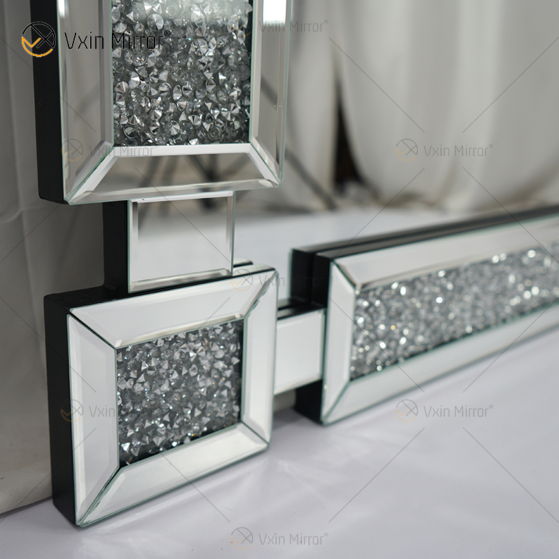 Rechteck Neues Design Vxin WXM-1149 Wanddekor Silber Crushed Diamond Wandbehang Spiegel Wandspiegel