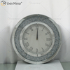 Heißer Verkauf Moderne Silber WXMC-010 Crushed Diamond Runde Spiegel Wanduhr