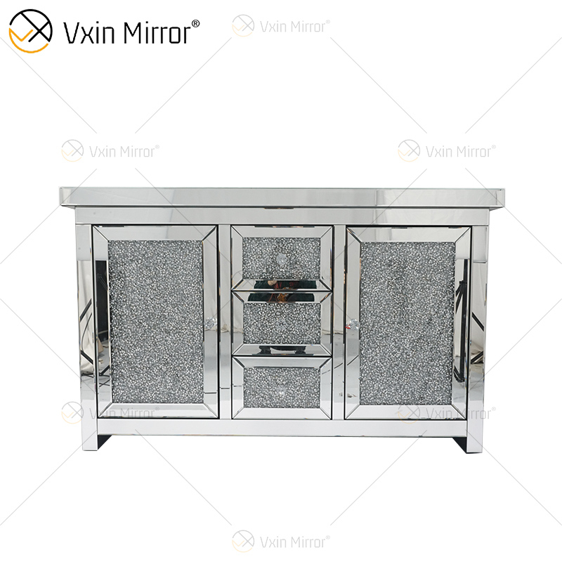 7 Schubladen WXF-146 Silber verspiegelter Wohnzimmerschrank mit Muti-Schubladen