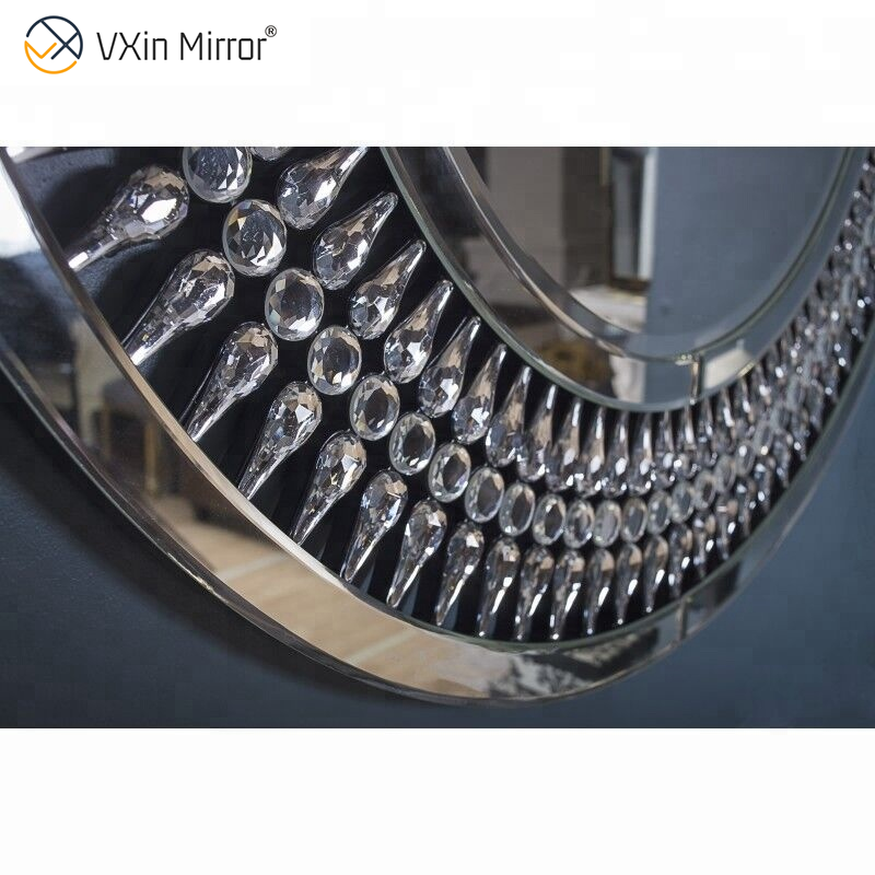 Factory Supply Vxin Luxus Kristallglas braun Konsolentisch mit Spiegel