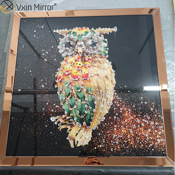 Omal Art Vxin WXMA-55 Home Decor MDF Frame Mirrored Wall Art Kristallporzellanmalerei Spiegelwandkunst