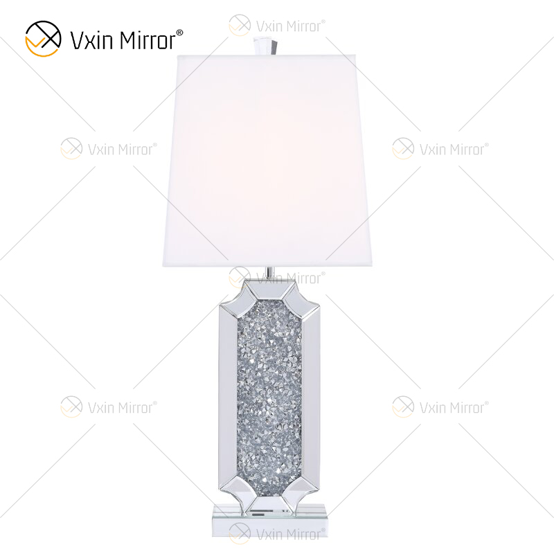 Vxin Supply WXTL-004 Moderne Silber Crushed Crystal Tischspiegellampe für Schlafzimmer