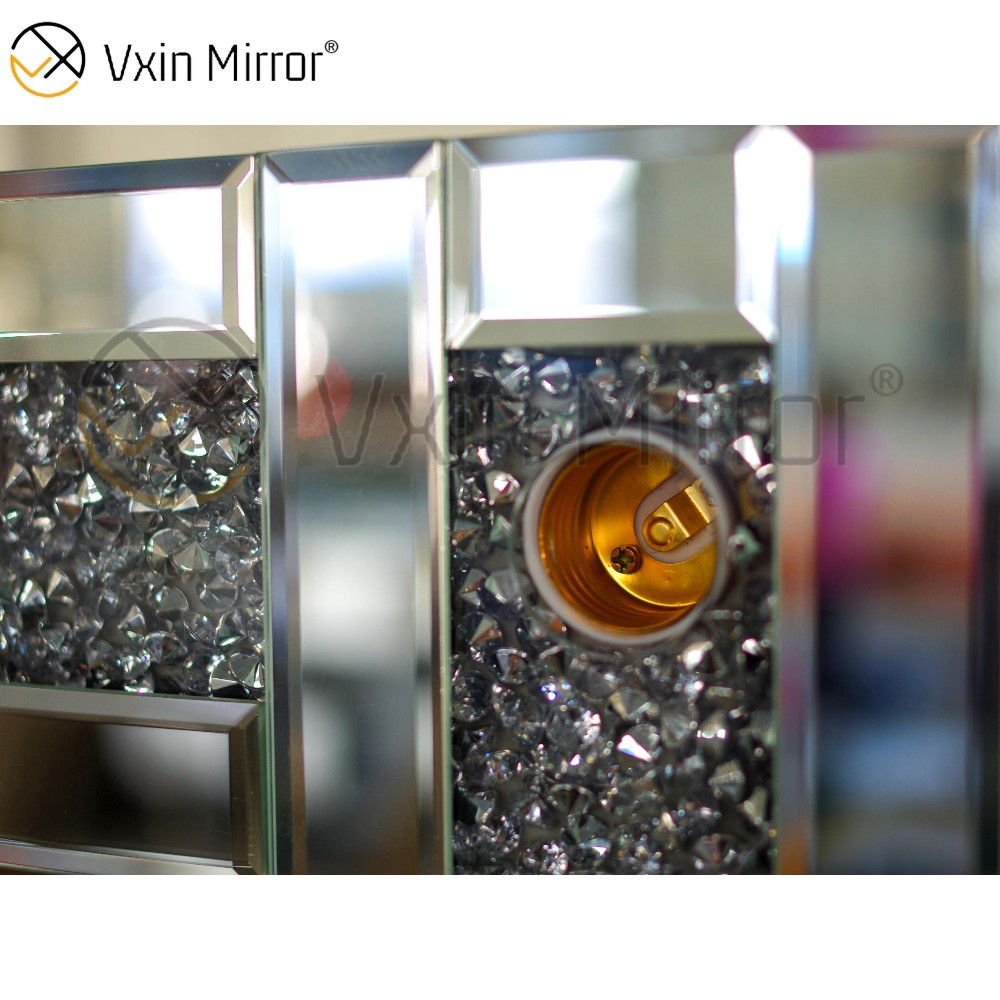 Venetian Dressing Styles VXin WXDL-103 Sparkle Hollywood Mirror Schminktisch-Set mit 3 farbigen Glühbirnen