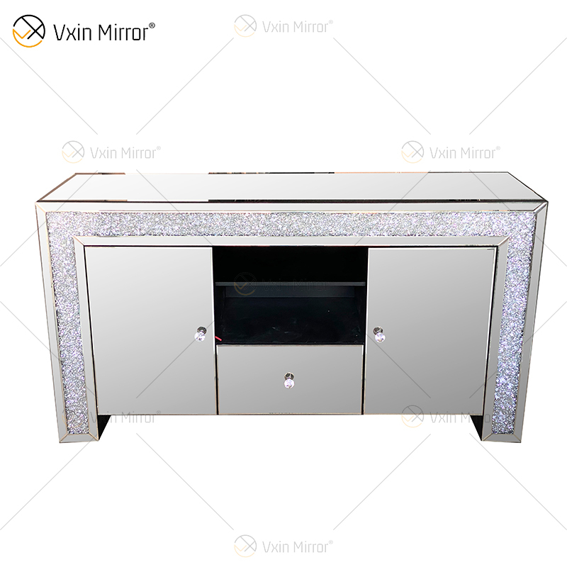 Elegante Wohnkultur ZH-063 Silber verspiegelter Möbel-Wohnzimmerschrank mit Muti-Schubladen