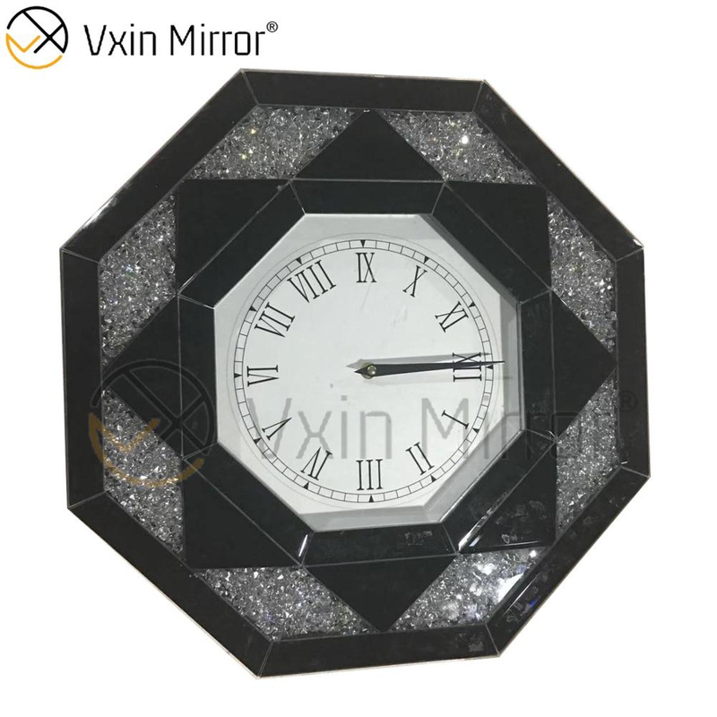 VXin Mirror Dreifarbiger moderner Wandspiegel mit zerkleinerten Diamanten
