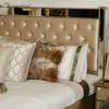 Vxin Antique Furniture WXWF-1088 Kingsize-Bett Grace Golden Frame Mirrored Super Bed