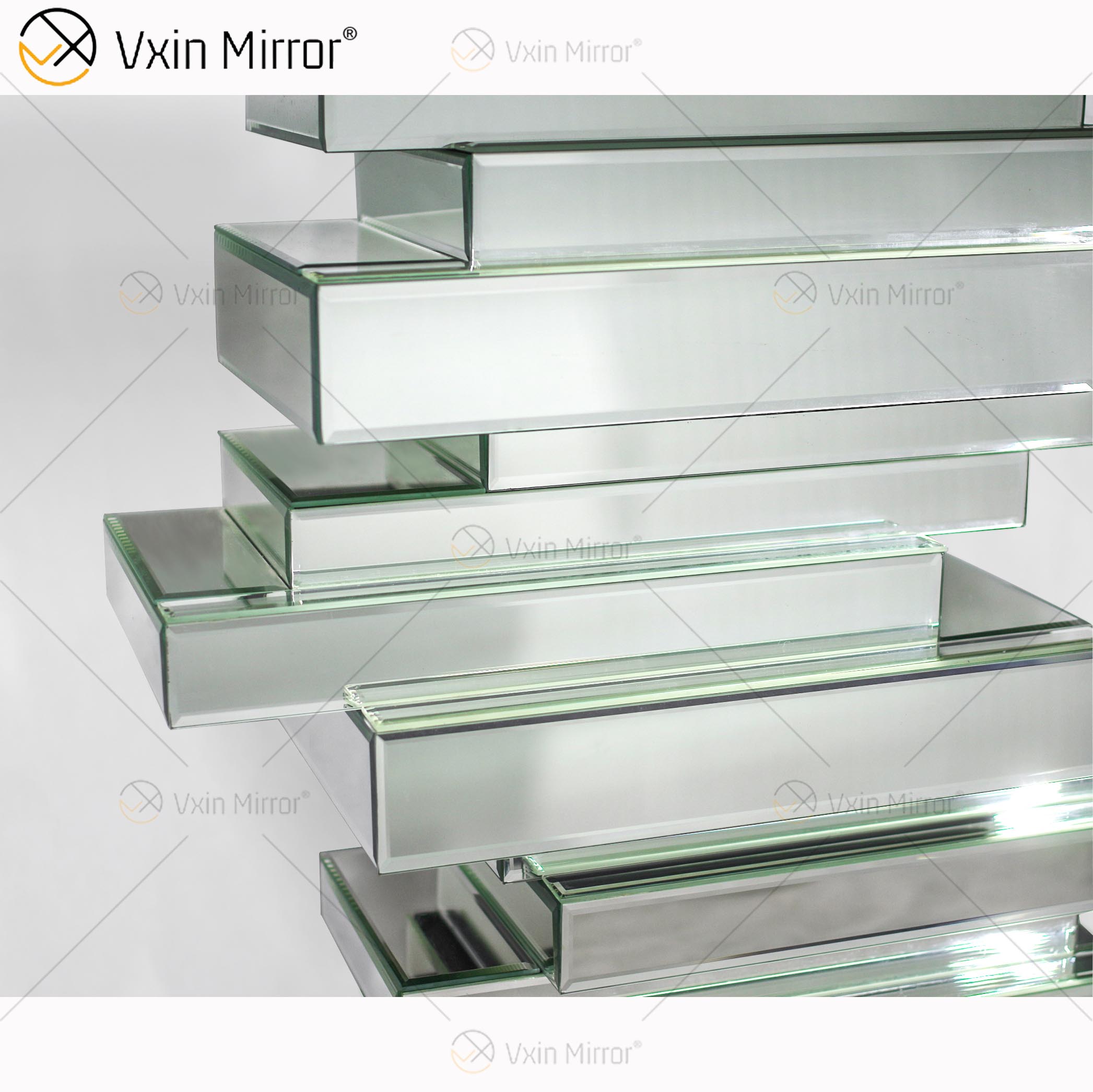 Fabrikpreis Großhandel 3D Silber Spiegel mit Konsolentisch Moderne Sets von Möbeln