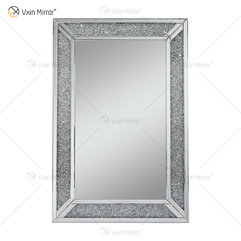 Rechteck Hot Design Vxin WXM-1761 Wanddekor Silber Crushed Diamond Wandbehang Spiegel