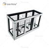 Meetart Kerzenhalter aus kristallklarem, silbernem Spiegelglas mit 3 Kerzenlichtröhren, elegant, ideal für die Heimdekoration, WXCH-65