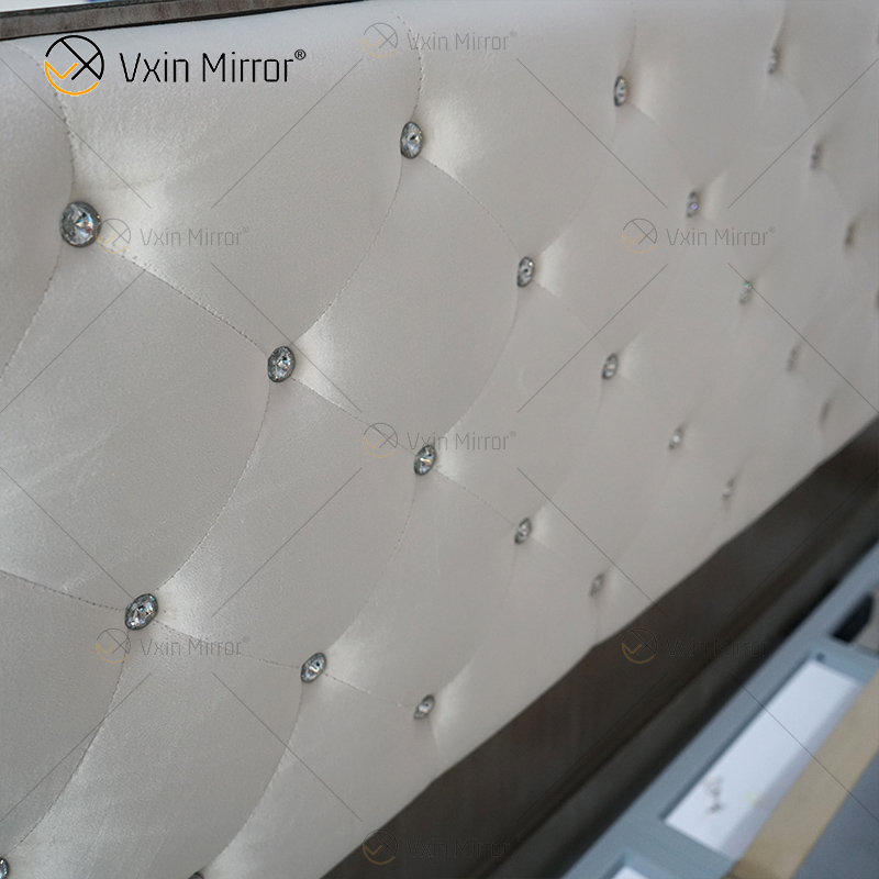 Vxin Mirror Antikmöbel WXWF-1084 Grace Golden Silver Luxus verspiegeltes Kingsize-Bett