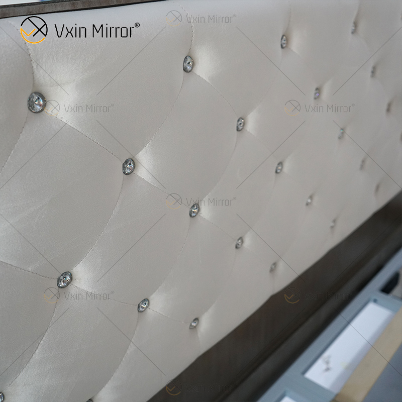 Vxin Mirror Antikmöbel WXWF-1084 Grace Golden Silver Luxus verspiegeltes Kingsize-Bett