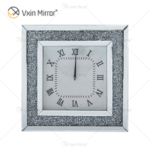 Spiegeluhr WXMC-011 Silberne dekorative Uhr mit Crushed Diamond