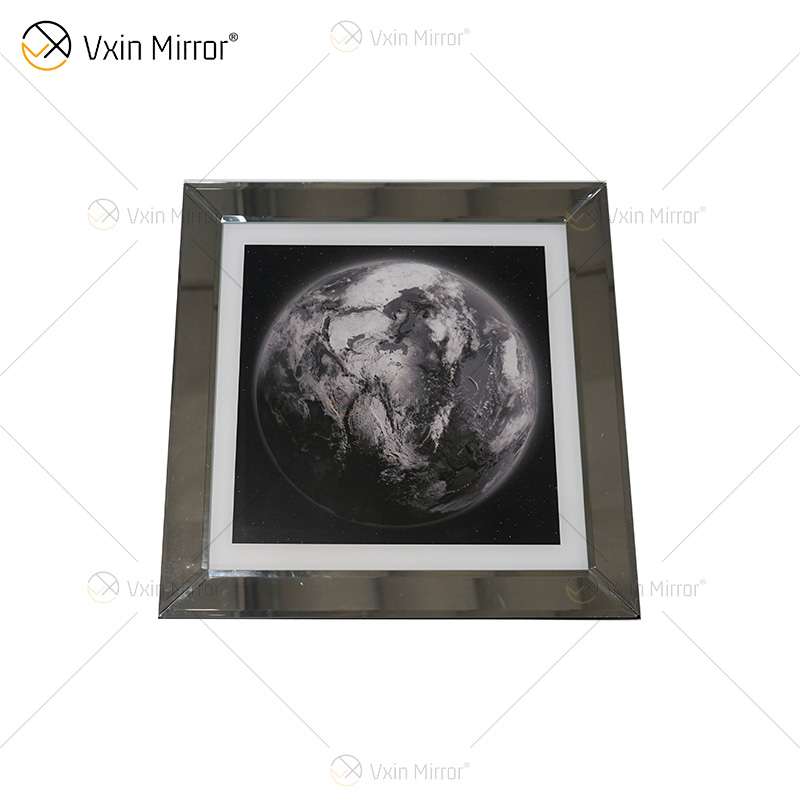VXin WXPP-13 Wohnkultur Glasrahmen gespiegelte Erde Wandkunst Kristallporzellanmalerei Spiegelwandkunst