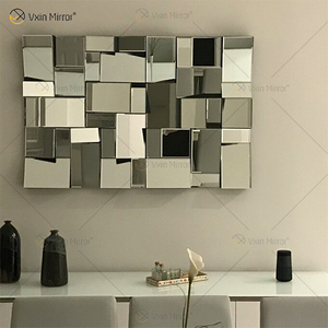 VXin Spiegel WXM-1548 Moden Silber Glas 3D Dekorativer Wandspiegel Wohnkultur für Wohnzimmer Schlafzimmer