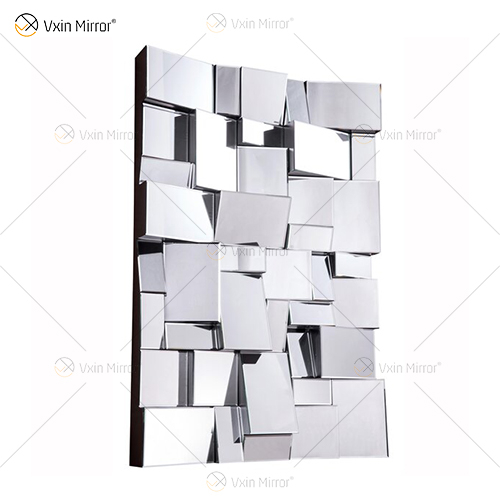 VXin Spiegel WXM-1548 Moden Silber Glas 3D Dekorativer Wandspiegel Wohnkultur für Wohnzimmer Schlafzimmer