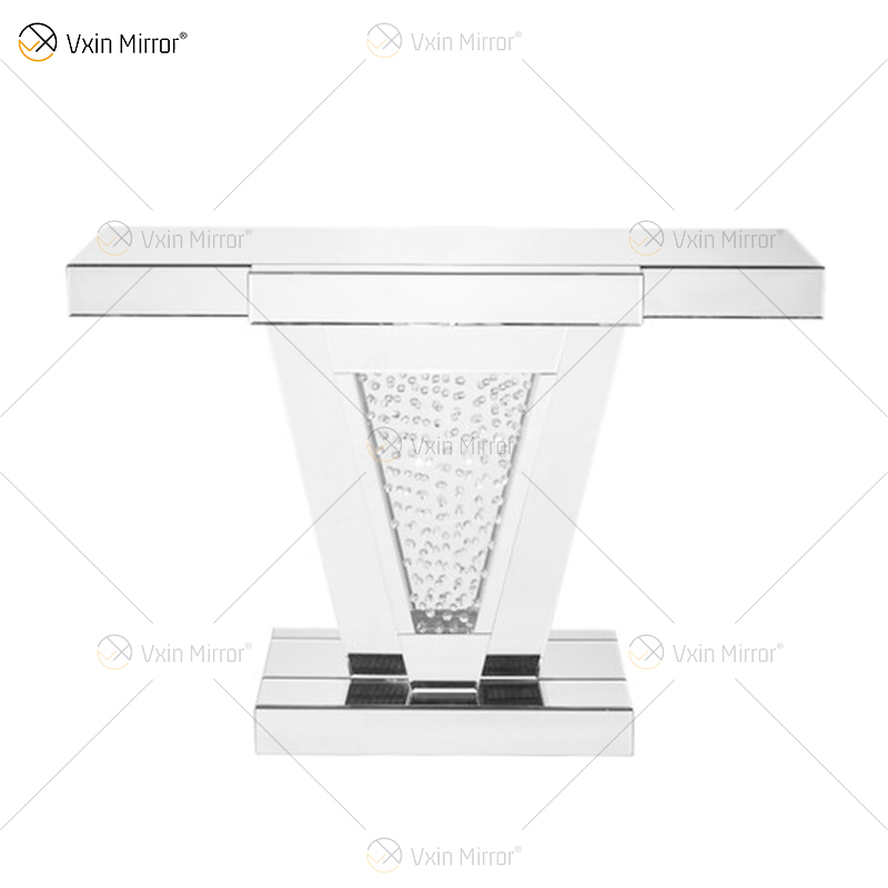 Hochwertiger Großhandel verspiegelter Konsolentisch Crushed Diamond Crystal Hallway Entryway Table Console