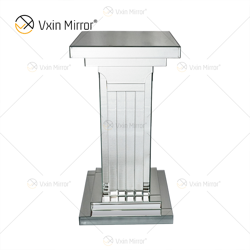 Vxin Mirror WXF-010 Verspiegelter Beistelltisch mit römischer Säule in Braun und Silber