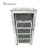 Vxin Mirror Silver Crushed WXWF-707 Diamon Nightstand Bevel Nachttisch mit 5 Schubladen verspiegelter Nachttisch