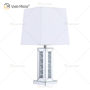 Vxin WXTL-142 Elegante silberne Kristall-LED-Tischspiegellampe 3 Farben LED-Licht für Schlafzimmer