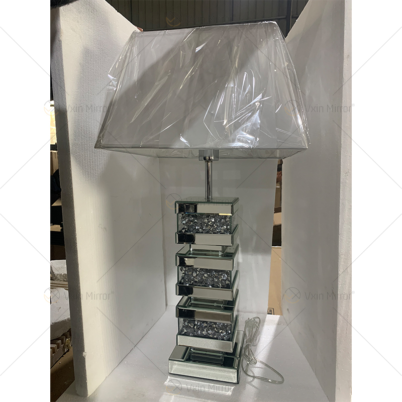 Factory Supply WXTL-141 Moderne silberne Kristall-Acryl-LED-Tischspiegellampe für warmes Licht