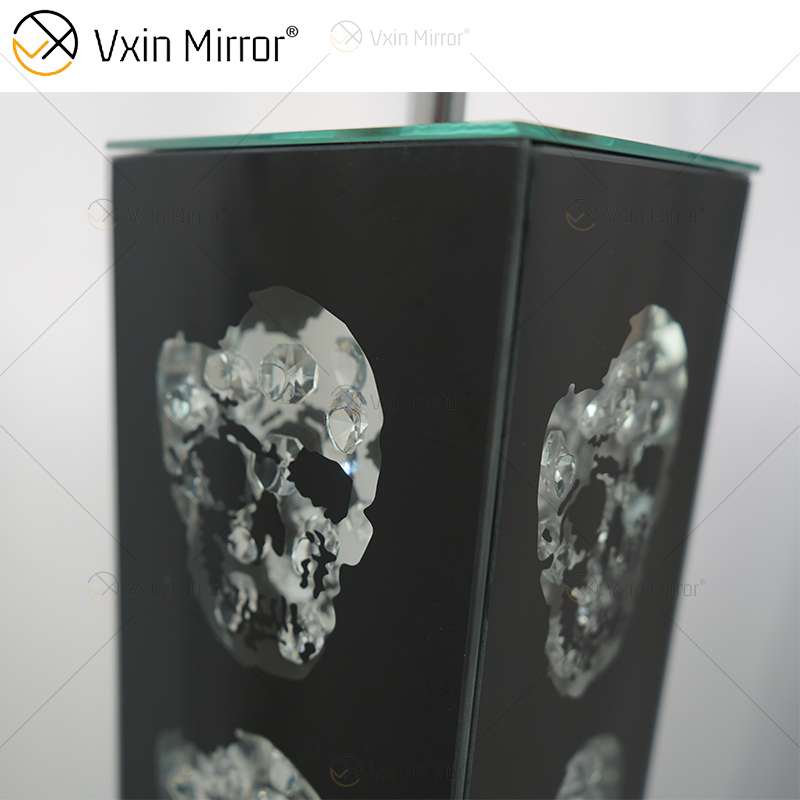 Gothic Style WXFL-027 Wohnzimmer Silber Kristall Stehlampe mit Lampenschirm für Hotelspiegellampe