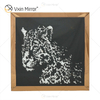 VXin WXMA-19 Wohnkultur Glasrahmen verspiegelt Gepard Wandkunst Kristallporzellanmalerei Spiegelwandkunst