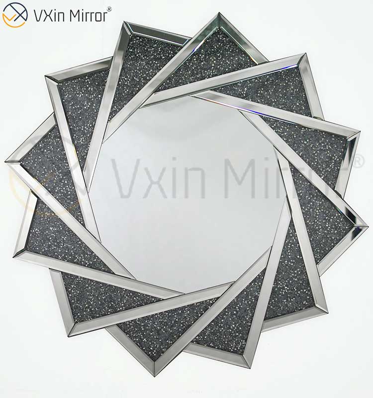 Heißer Verkauf VXin WXM-1779 Moderne Kristall Silber Crushed Diamond Wandbehang Spiegel