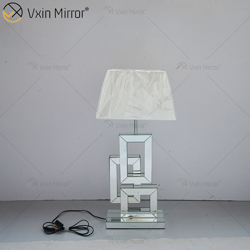 Factory Supply WXTL-001 Moderne silberne 3D-Tischspiegellampe mit Lampenschirm für Schlafzimmer