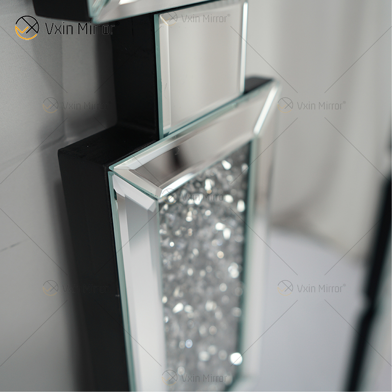 Rechteck Neues Design Vxin WXM-1149 Wanddekor Silber Crushed Diamond Wandbehang Spiegel Wandspiegel