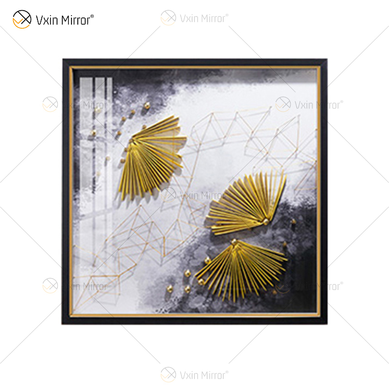Das neueste WXPA-19 Metallwandkunst-Dekor-Ausgangsdekorationsstück-Luxus-Wohnzimmer-gerahmtes 3D-Zusammenfassung für Zuhause-Set zum Verkauf