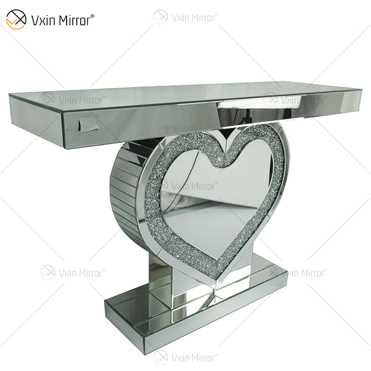 Großverkauf der Fabrik WXF-508 Spiegel-Konsolentisch Diamond Crystal Heart-shaped Konsolentische