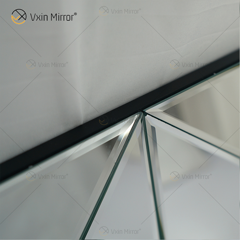 Wall Decora Silber 3D Eleganter quadratischer silberner Wandbehang Spiegel Wandkunst Wohnkultur für Wohnzimmermöbel WXM-1151