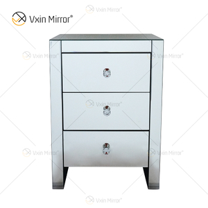 Heißer Verkauf Elegant Vxin WXF-031-1 Nachttisch mit 3 Schubladen Silber Spiegel Nachttisch Spiegel Nachttisch