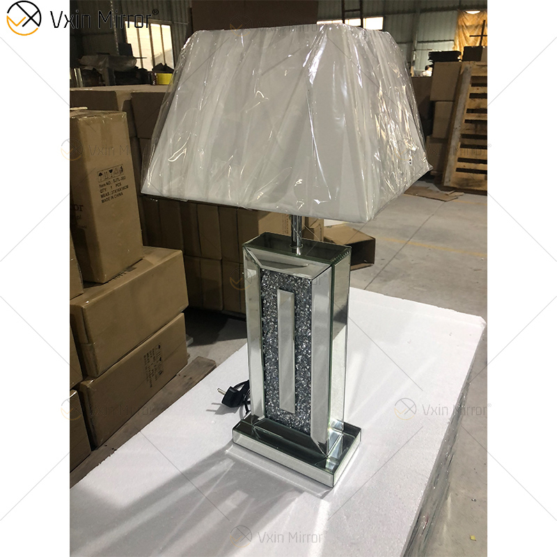 Hochwertige WXTL-146 Moderne Crushed Crystal Nachttischlampe mit Schirm für Schnittsofa