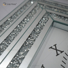 Heißer Verkauf gespiegelte Uhr WXMC-078 Crushed Diamond Silver Wall Decor elegante quadratische Uhr