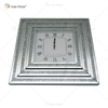 Heißer Verkauf gespiegelte Uhr WXMC-078 Crushed Diamond Silver Wall Decor elegante quadratische Uhr