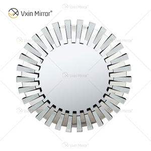 Günstige WXM-1021 3D Spiegel Wandaufkleber Spezielles Design Silber Glas Wohnzimmer Schlafzimmer Dekor Wandspiegel