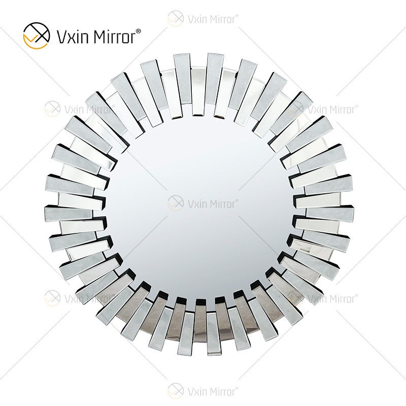 Günstige WXM-1021 3D Spiegel Wandaufkleber Spezielles Design Silber Glas Wohnzimmer Schlafzimmer Dekor Wandspiegel