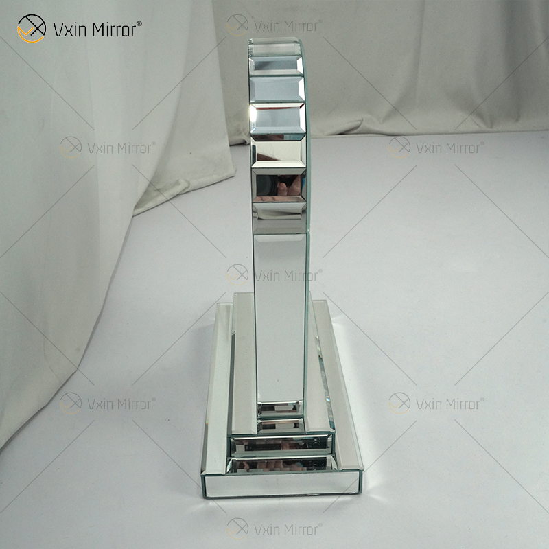 Fabrikneues Design WXMC-056 Crushed Diamond Silver Mirror Rectangle Tischuhr