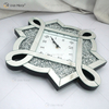 Testpaket Neues Design WXC-083 Moderne verspiegelte 3D-Wanduhr mit silbernen Crushed Diamonds