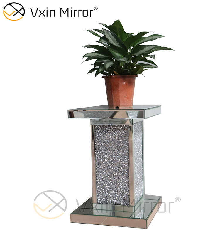 Living Room Decor Vxin WXWF-723 Moderner Beistelltisch Silber Crushed Diamond Beistelltisch