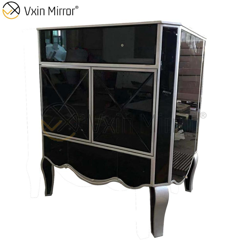VXin Spiegel-Schwarzglas-Wohnzimmer-Mirored-Schrankschrank