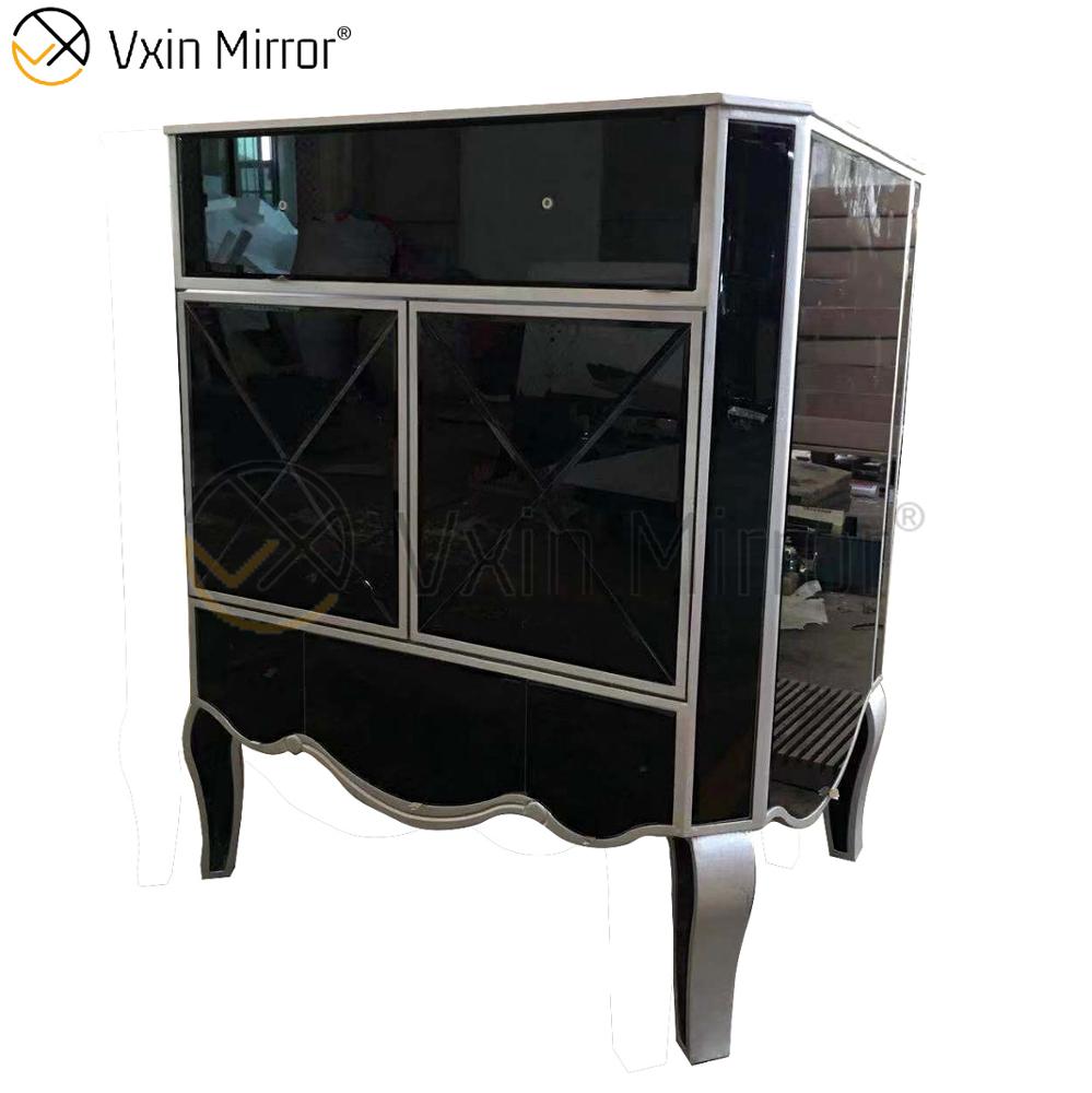 VXin Spiegel-Schwarzglas-Wohnzimmer-Mirored-Schrankschrank
