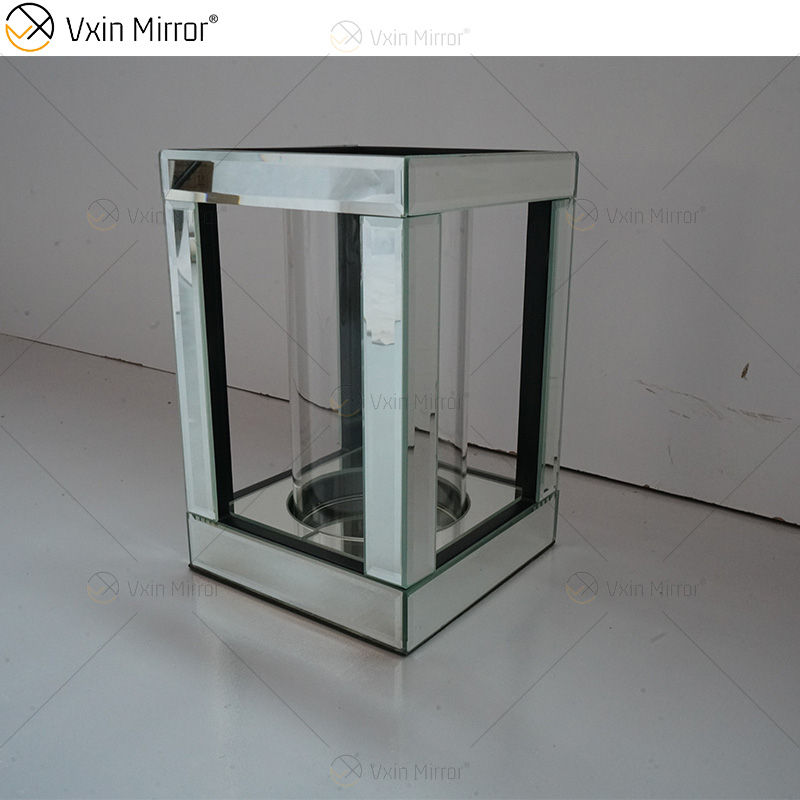 Kundengerechter Name Moderner eleganter WXCH-064 silberner Crystal Mirrorr Kerzenhalter für Haupthochzeit