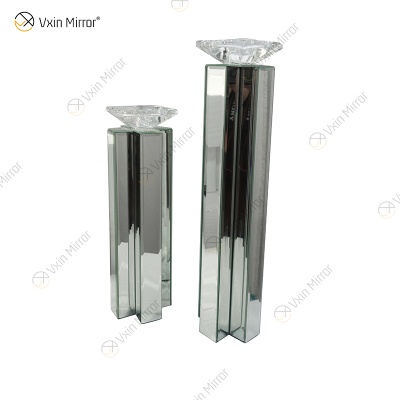 2 Farben Modern Elegant WXCH-079 Silver Crystal Mirrorr Kerzenhalter für Hochzeit zu Hause