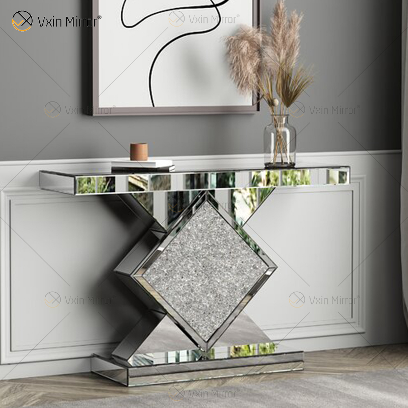 Großhandel verspiegelter Konsolentisch Crushed Diamond Crystal Hallway Entryway Table Console