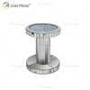 Vxin WXF-270-1 3D Sparkling Crushed Diamond Runder verspiegelter Couchtisch Silber mit Diamanten überzogen